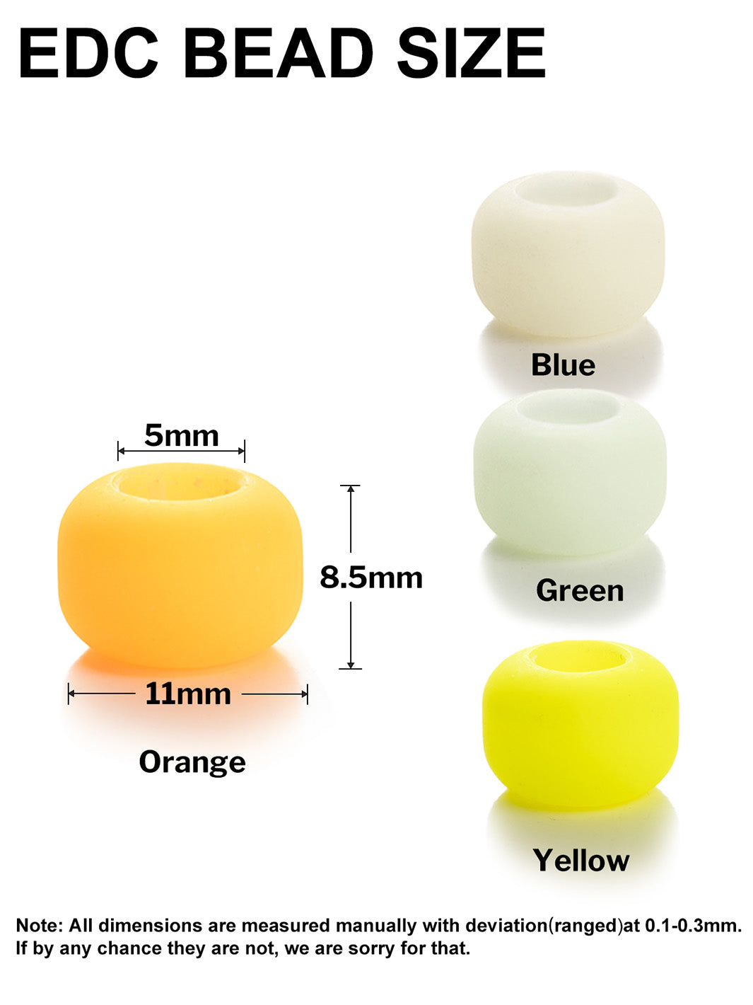 GLOW IN THE DARK KNIFE BEADS
