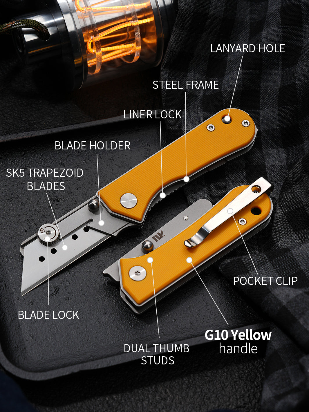 KUMPANTER UTILITY KNIFE YELLOW U23-XS 2304