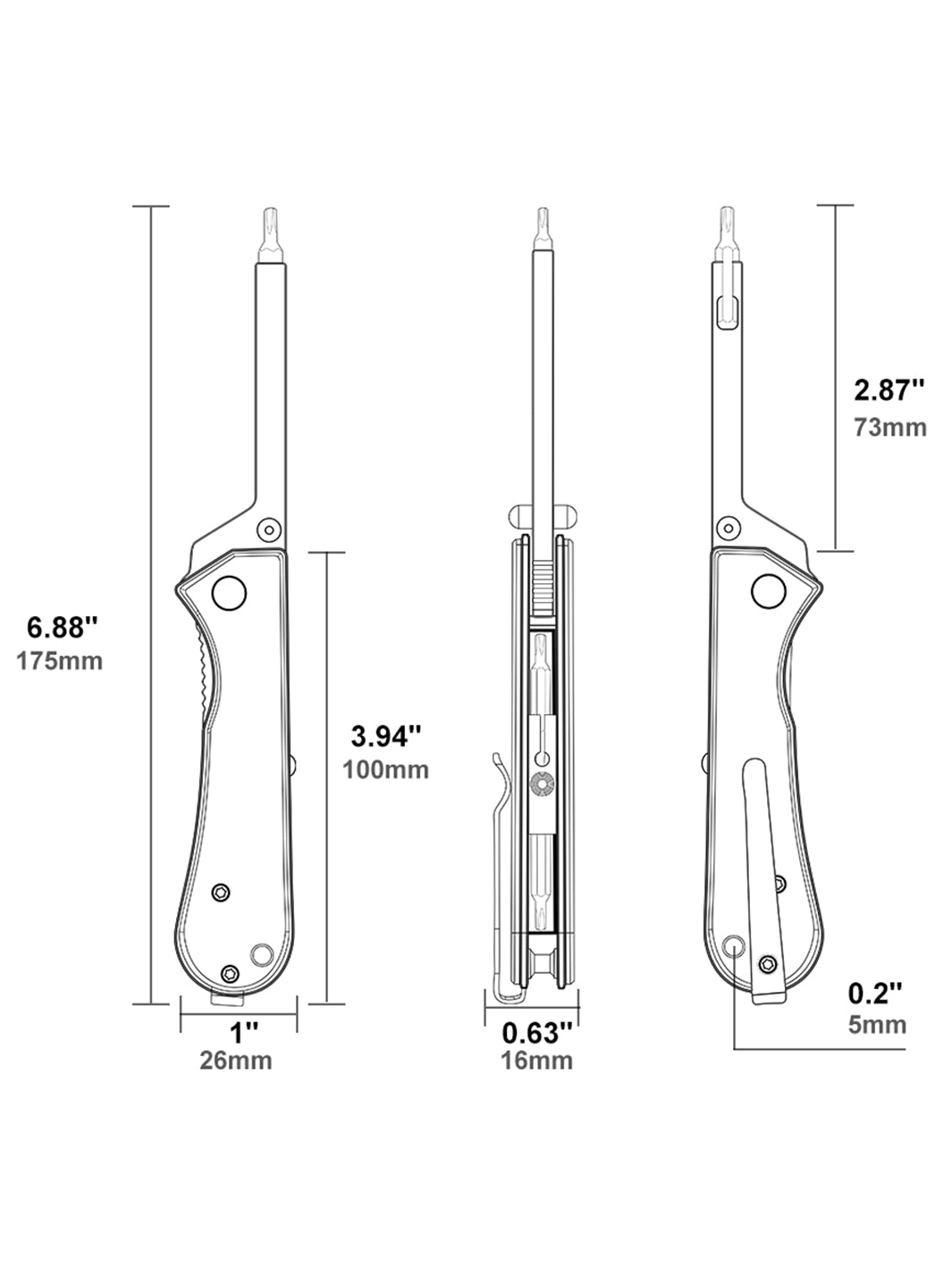 KUMPANTER T33 FOLDING SCREWDRIVER CARBON FIBER T33-3004