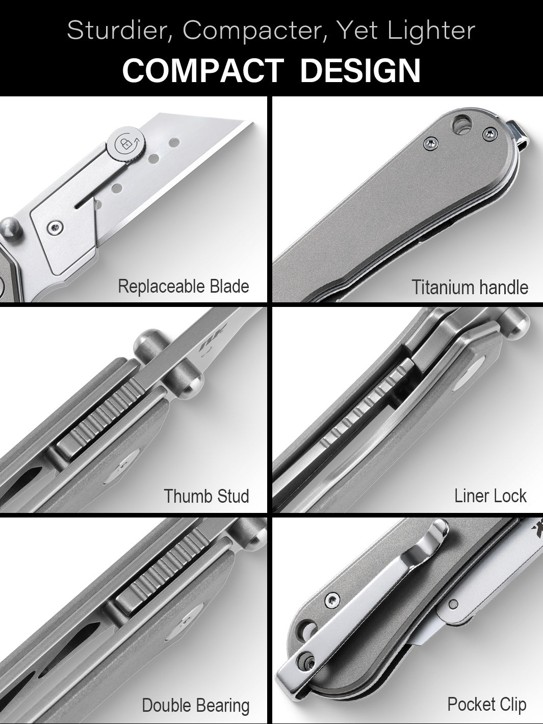 KUMPANTER-SMALL UTILITY KNIFE TITANIUM U23-2008