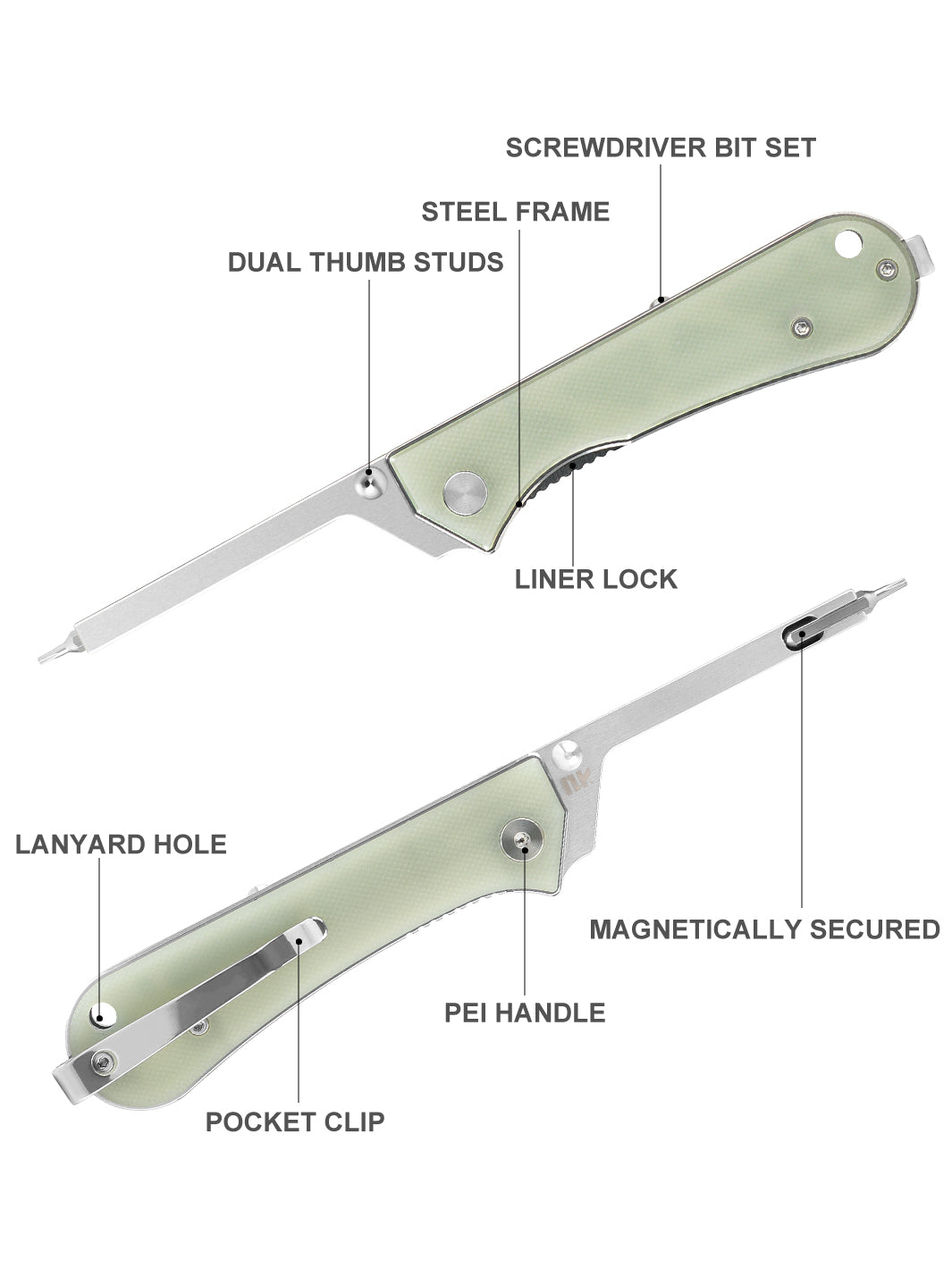 KUMPANTER T33 FOLDING SCREWDRIVER JADE T33-3003