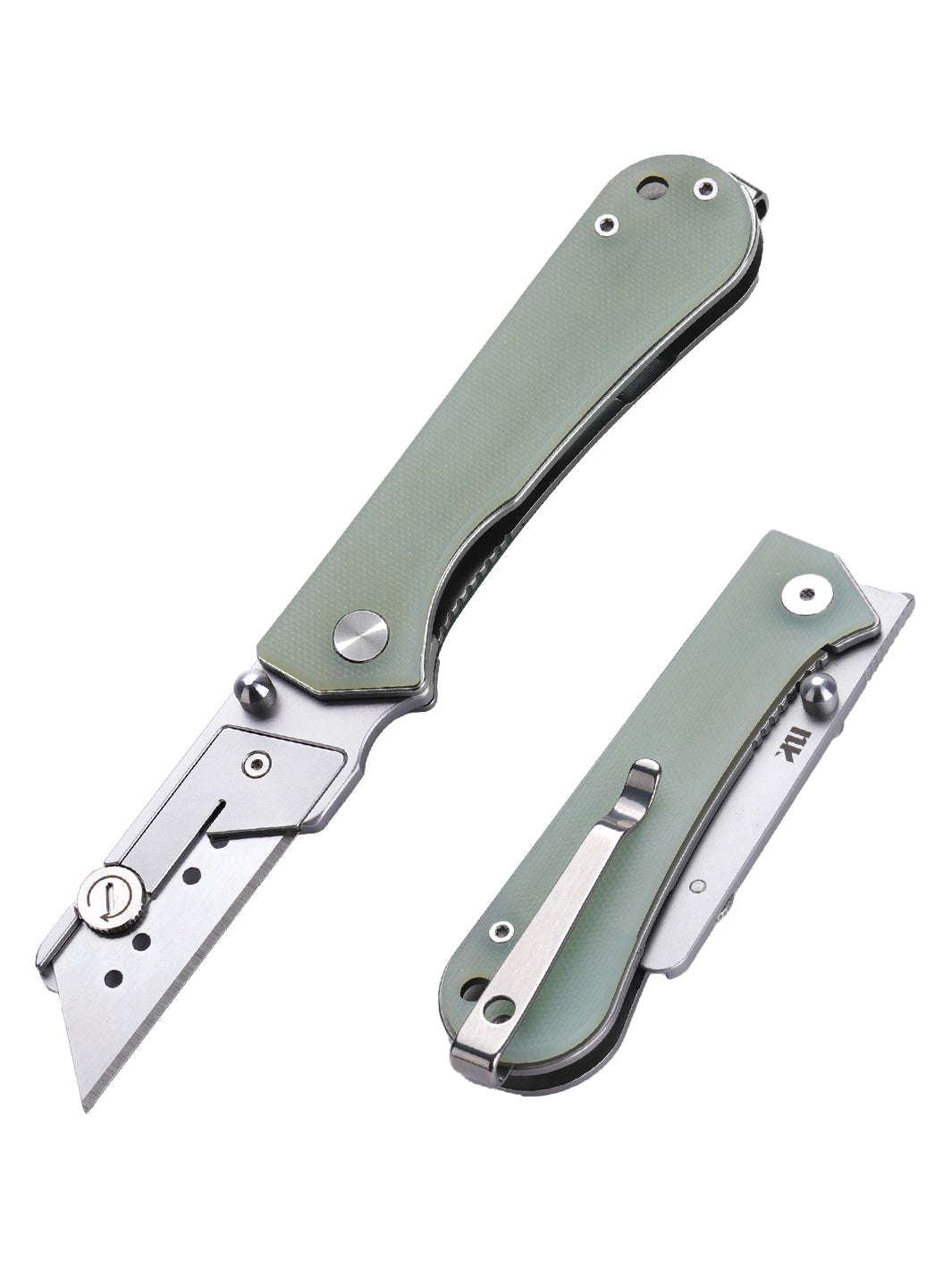 U23 Gen 2 folding utility knife shown in open and closed positions